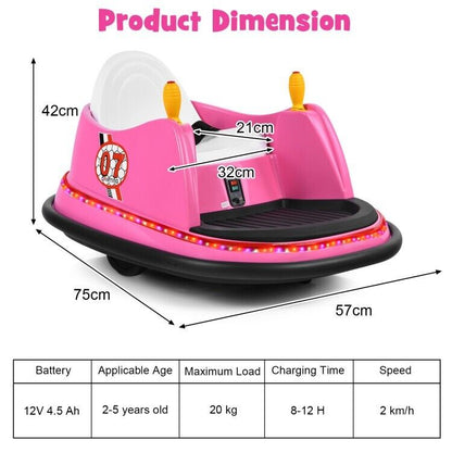 Electric Kids Ride-On Bumper Car with Flashing Lights - Perfect Toddler Gift!