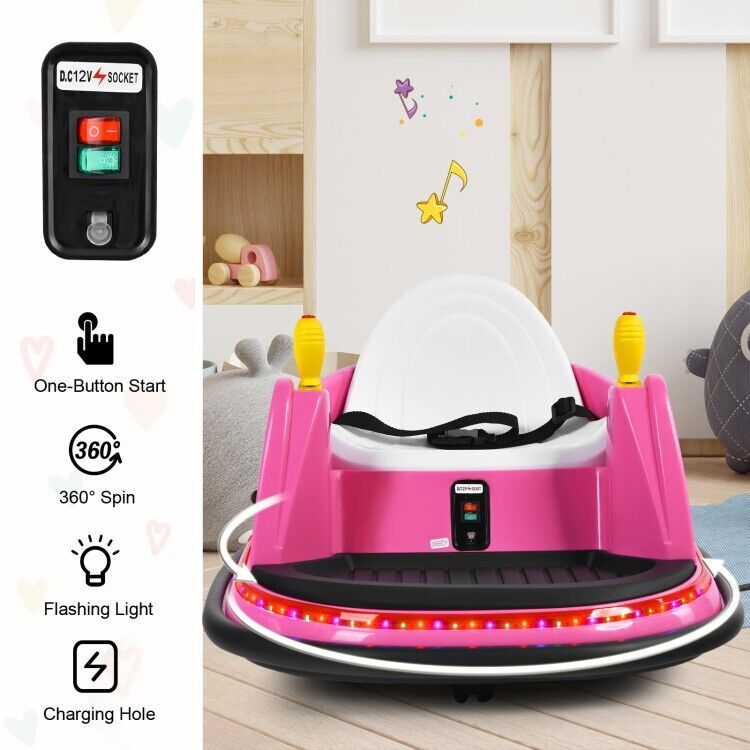 Electric Kids Ride-On Bumper Car with Flashing Lights - Perfect Toddler Gift!
