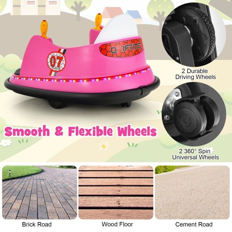 Electric Kids Ride-On Bumper Car with Flashing Lights - Perfect Toddler Gift!