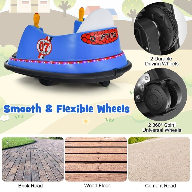 Electric Kids Ride-On Bumper Car with Flashing Lights - Perfect Toddler Toy Gift