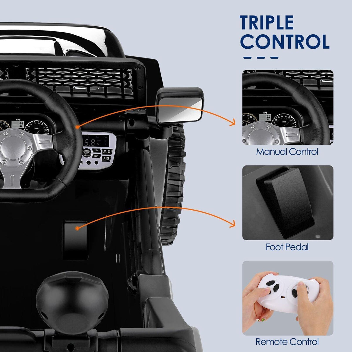 Electric Kids Ride On Car Power Wheels Jeep 2 Seater with 12V 7Ah Battery - Safe and Fun!