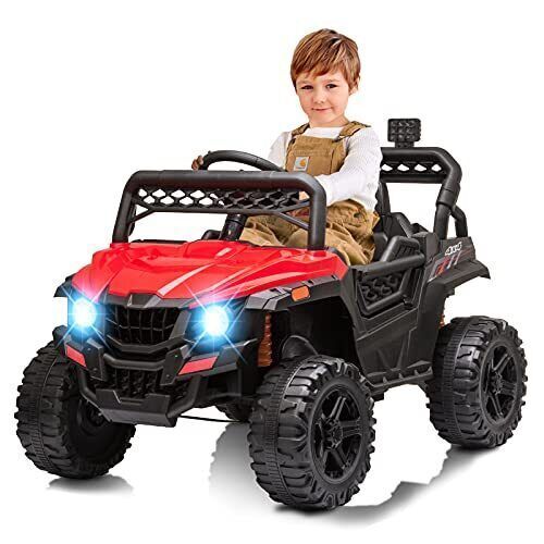 Electric Kids Ride-On Car Truck Toy with 3 Speeds, MP3 Player, LED Lights, and Remote Control - Perfect Xmas Gift!