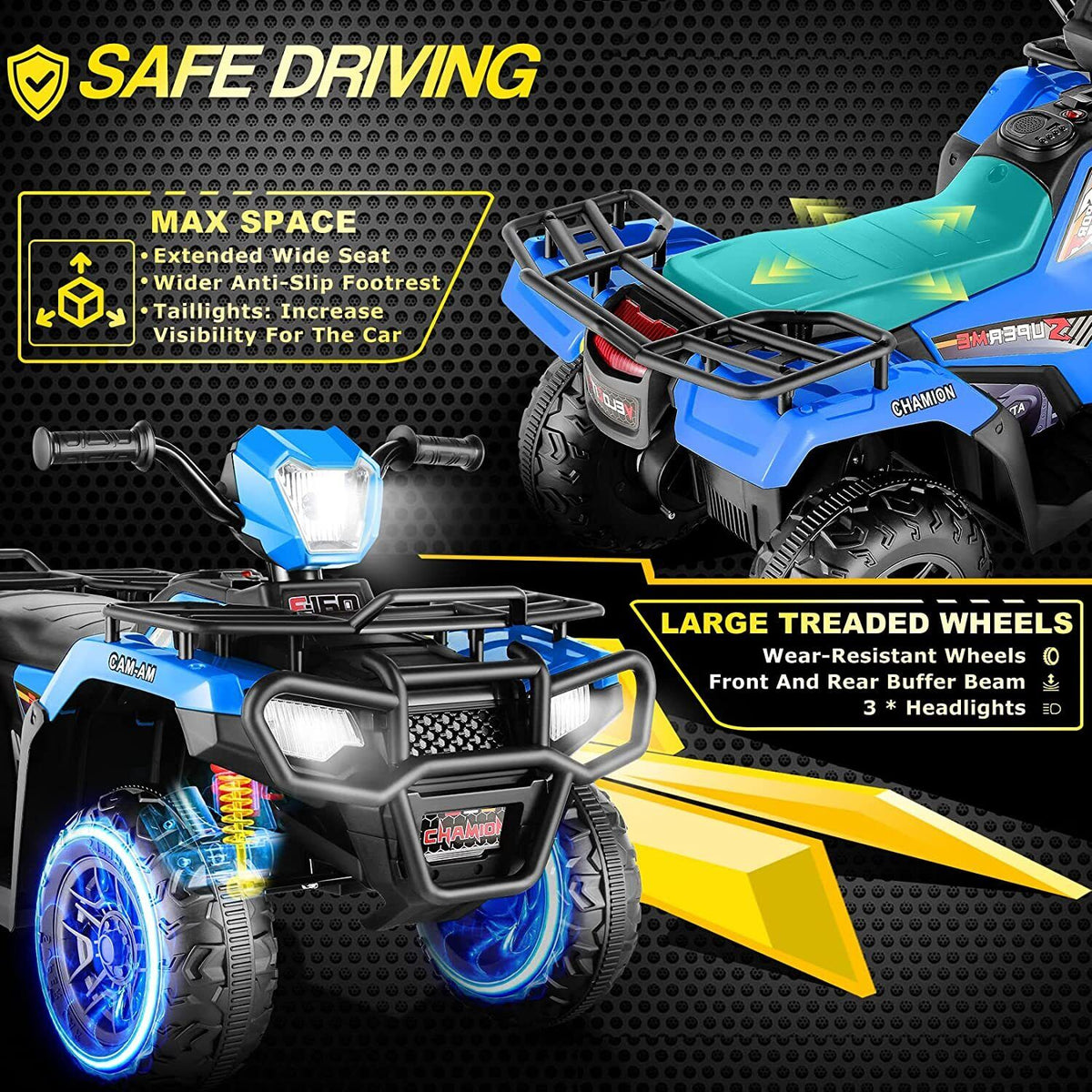 Electric Kids Ride-On Car Truck with Bluetooth and Spring Suspension - 2 Speed Options