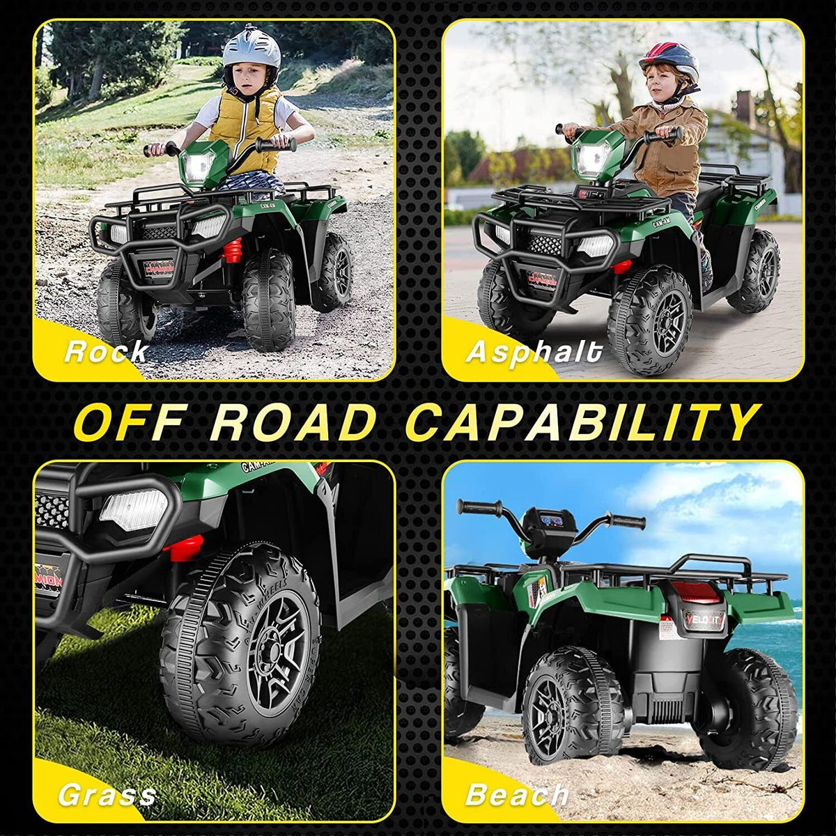Electric Kids Ride-On Car Truck with Bluetooth and Spring Suspension - 2 Speed Options