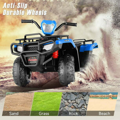 Electric ATV 4-Wheeler for Kids with LED Lights and Music - 12V Battery Powered
