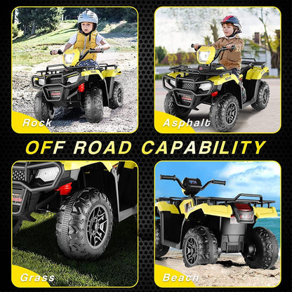 Electric 4-Wheeler Quad for Kids with 12V Battery and 2X30W Motor