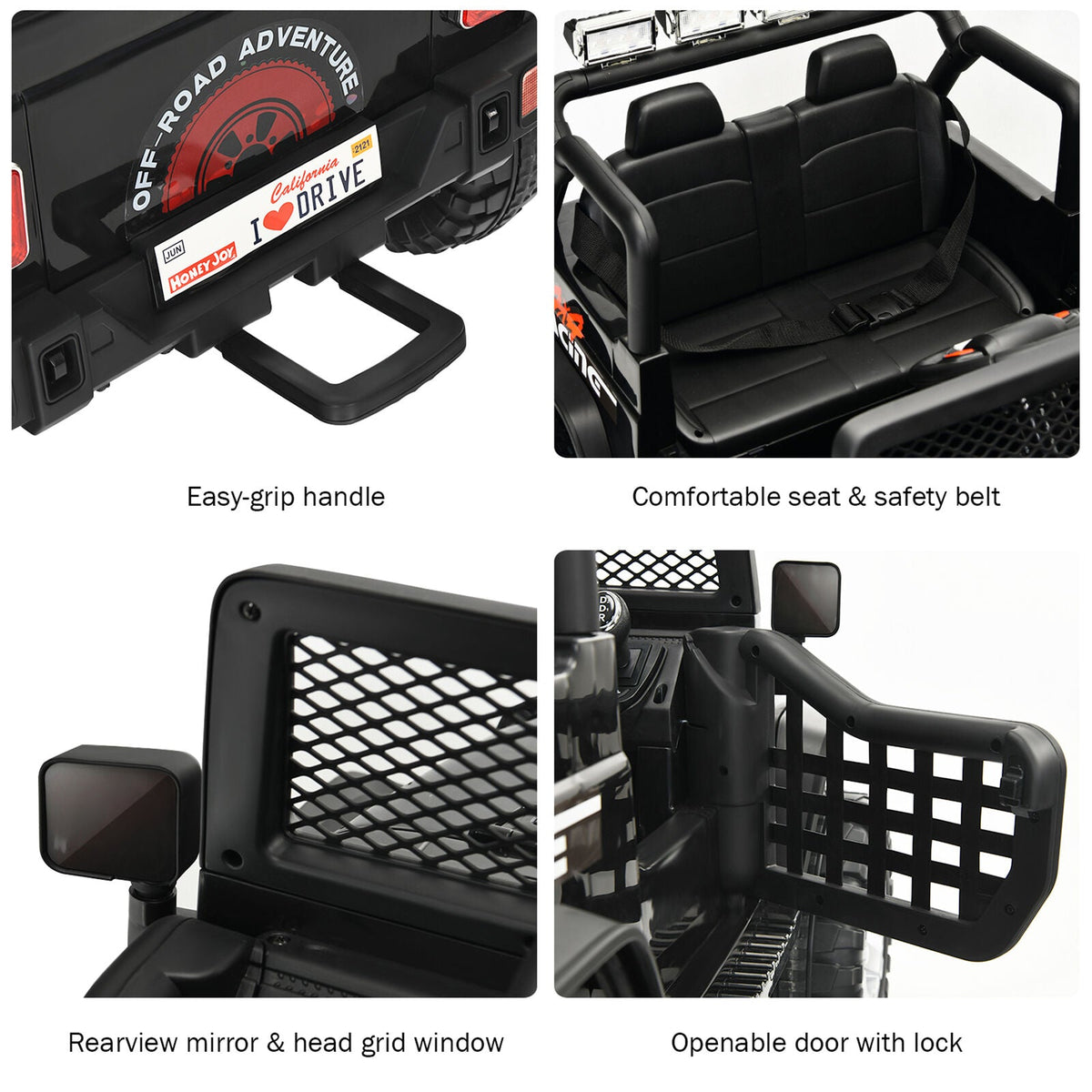 Electric Kids Ride On Car Truck with MP3 and Remote Control - Black
