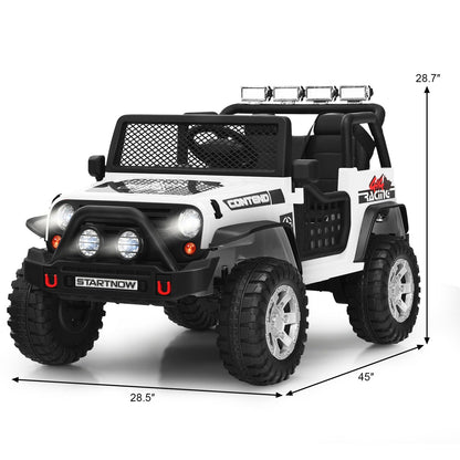 Electric Kids Ride On Car Truck with MP3 Player and Remote Control - White