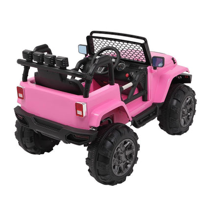 Electric Kids Ride-On Car with Remote Control and LED Music - Pink