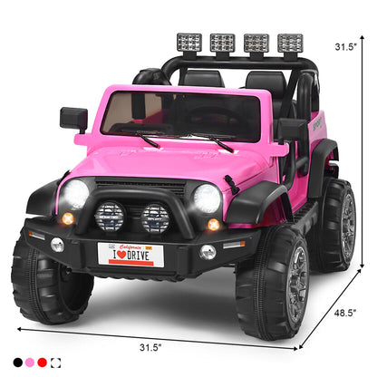 Electric Kids Ride On Car with Remote Control and Music - Storage Box Included