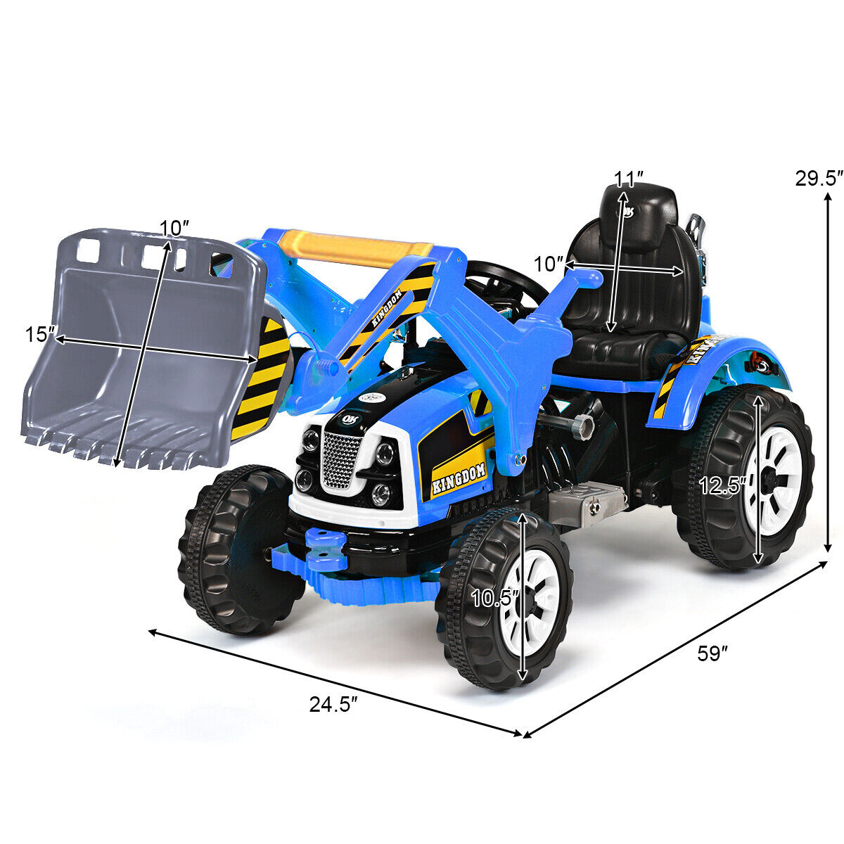 Electric Kids Ride-On Excavator Truck in Blue - Perfect for Toddlers!