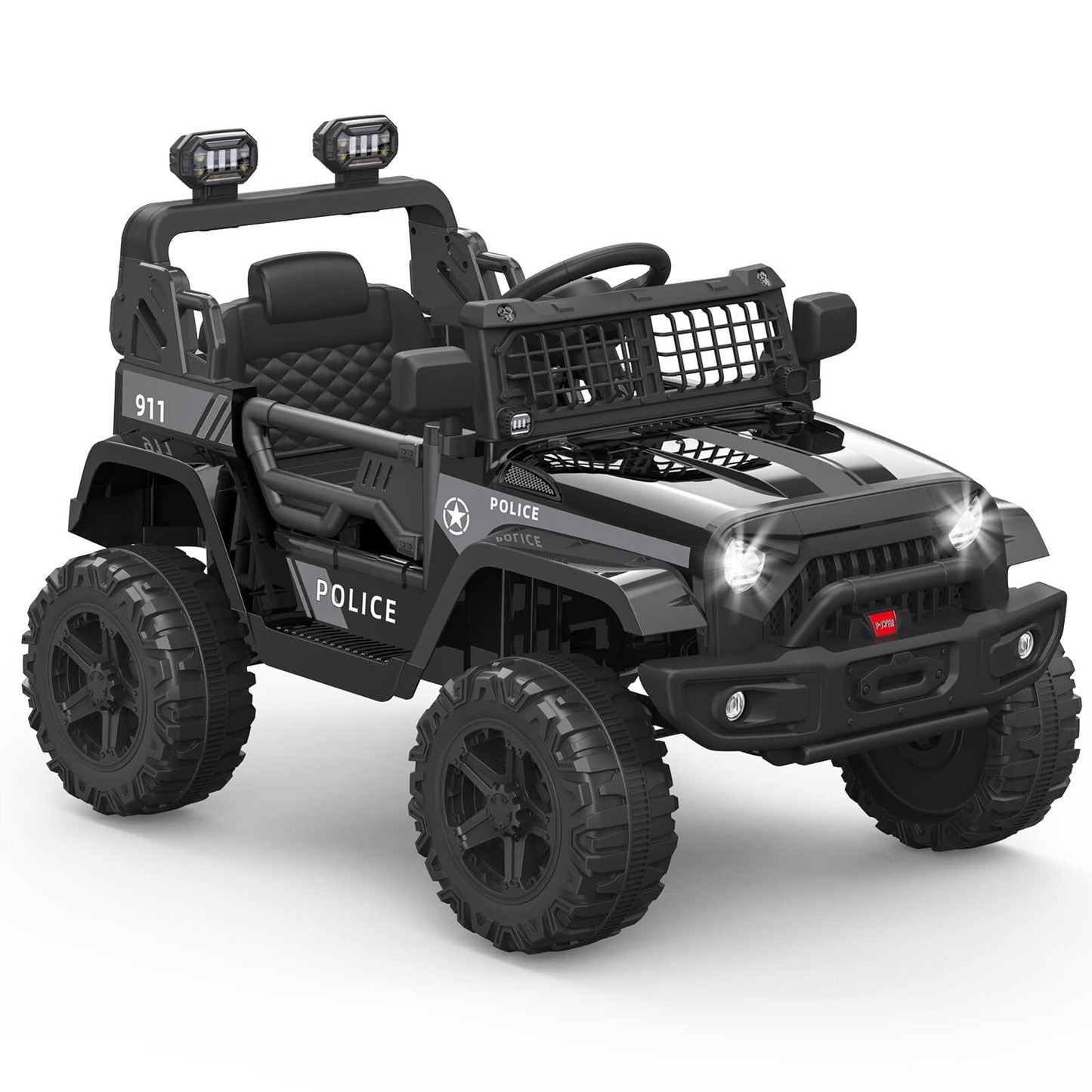 Electric Kids Ride-On Jeep SUV with 2 Speeds, Remote Control, LED Lights, and Music