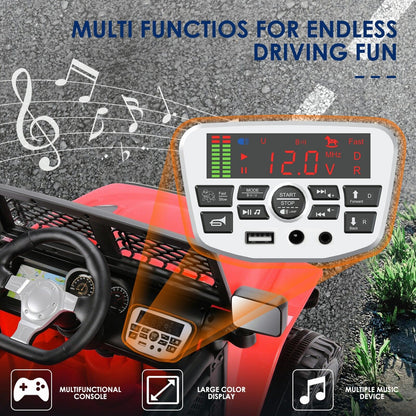 Electric Ride-On Car for Kids with Remote Control, 3 Speeds, USB and MP3 Compatibility