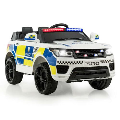 Electric Kids Ride-On Police Car with Remote Control, Music, and Headlights - MP3 Compatible