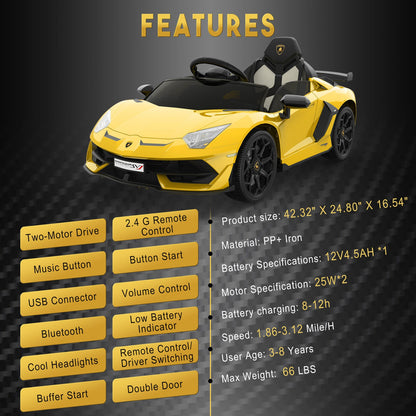 Electric Kids Ride On Sports Car with Remote Control, Music, and LED Lights - Perfect Gift for Kids!