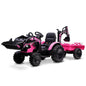 12V Electric Ride On Tractor Toy with Remote Control, Trailer, and LED Light - Perfect Gift for Kids