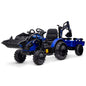 Electric Tractor Ride-On Toy Car for Kids with Trailer & LED Lights - 12V Battery Powered