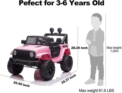 Electric Kids Ride-On Truck with Remote Control and LED Lights - 12V Battery Powered, 1-Seater