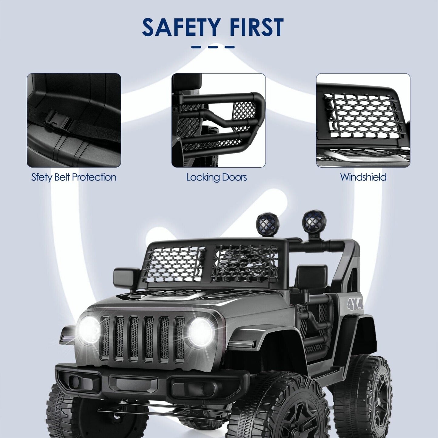 Electric Kids Ride On Truck with Remote Control and MP3 Player - 12V Battery Powered Toy Car