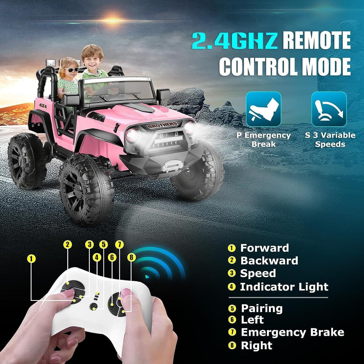 Electric Lamborghini Ride-On Car for Kids with Remote Control - 24/12V Truck Toy