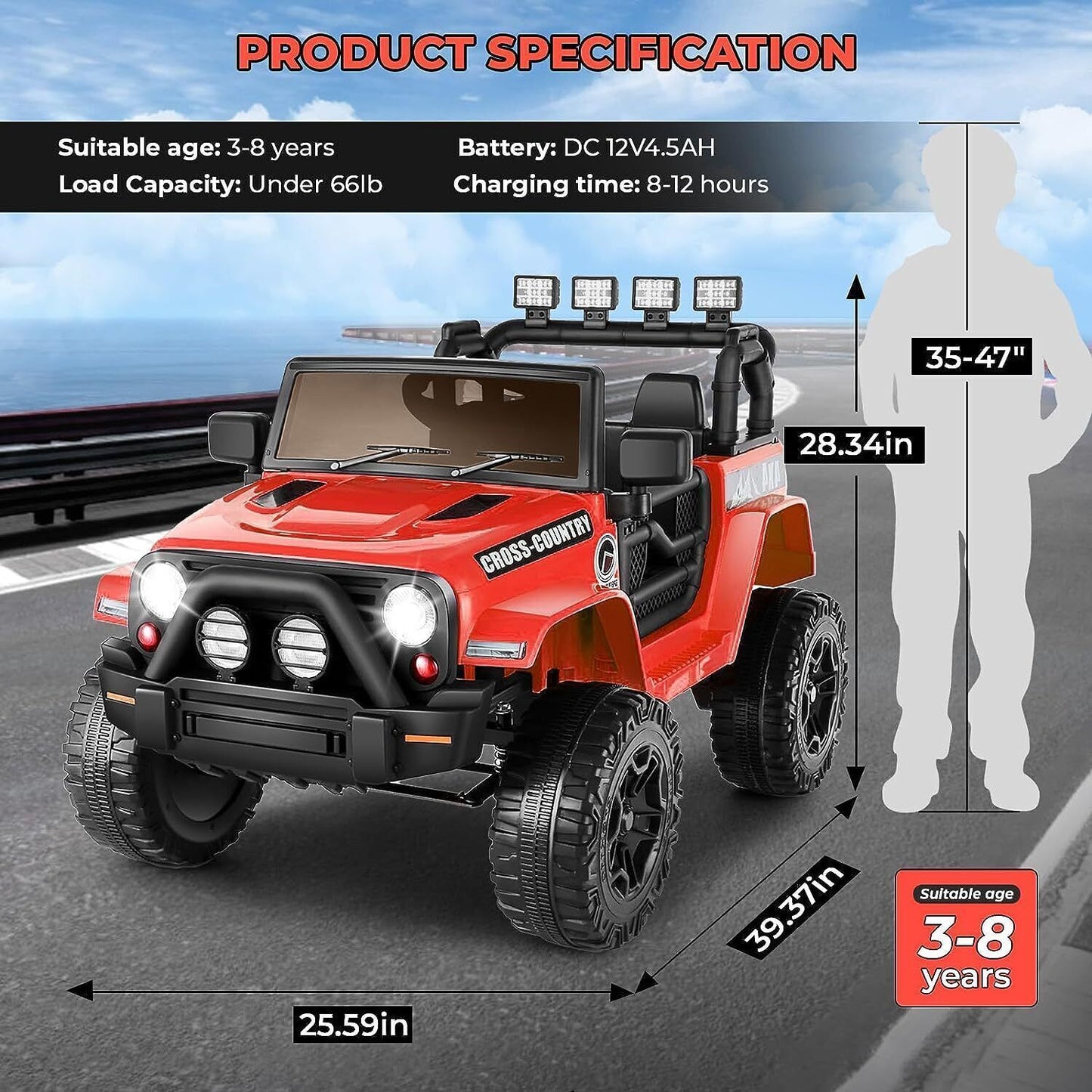 Electric Lamborghini Ride-On Car for Kids with Remote Control - 24/12V Truck Toy