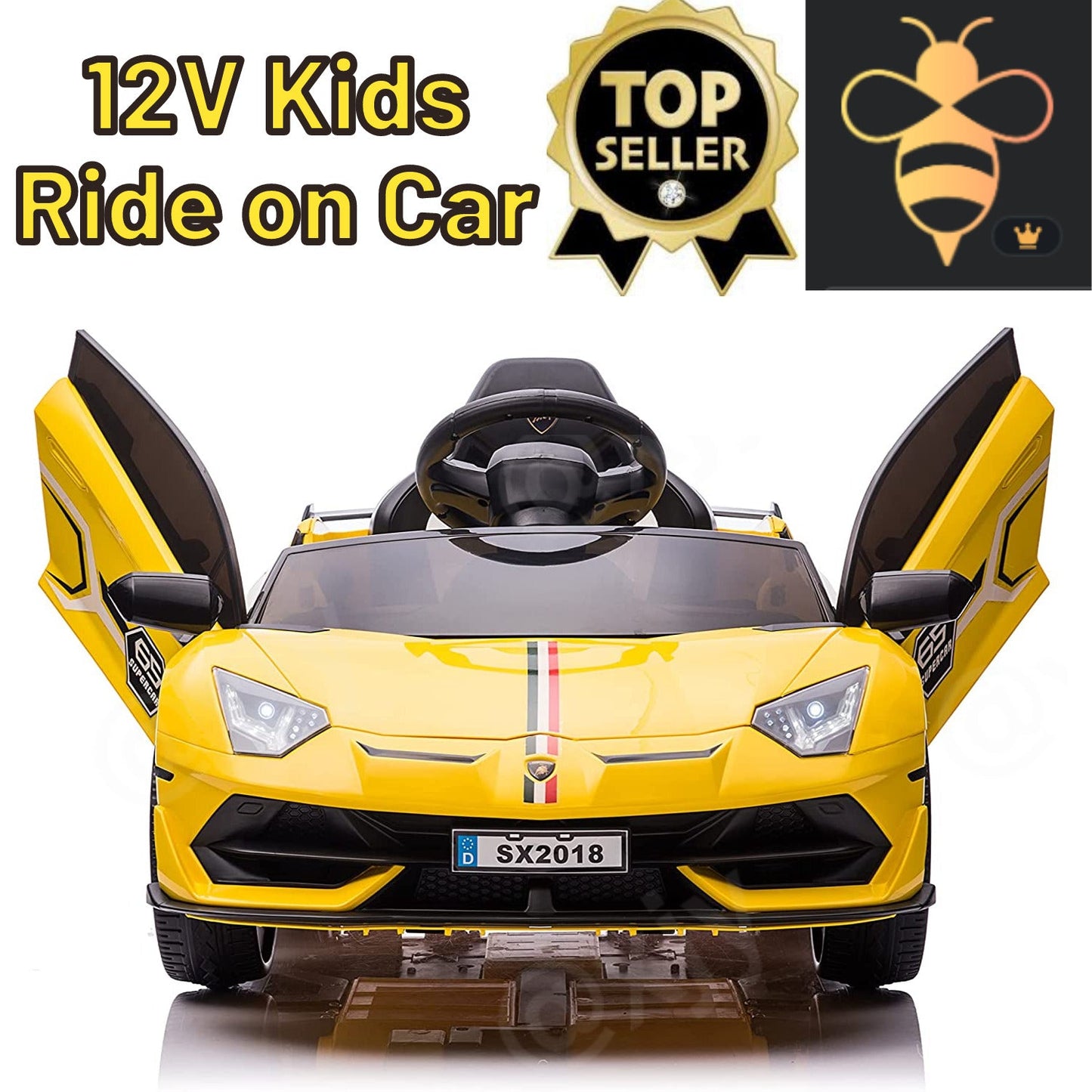 Electric Lamborghini Ride-On Car for Kids with Remote Control - 24/12V Truck Toy