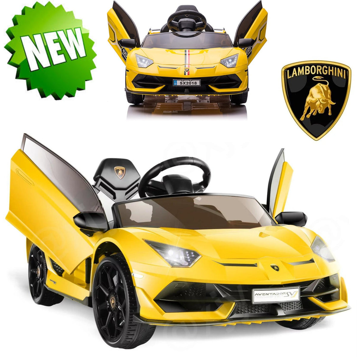 Electric Lamborghini Ride-On Car for Kids with Remote Control - 24/12V Truck Toy