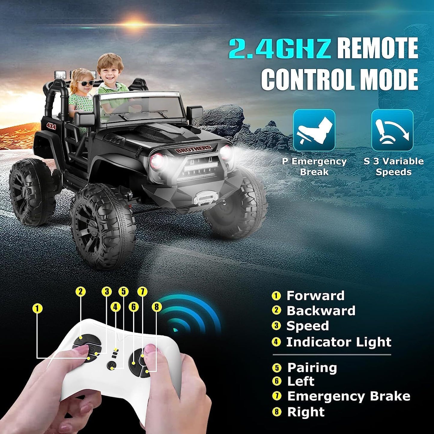 Remote Control Lamborghini Electric Car for Kids - 24/12V Ride-On Truck