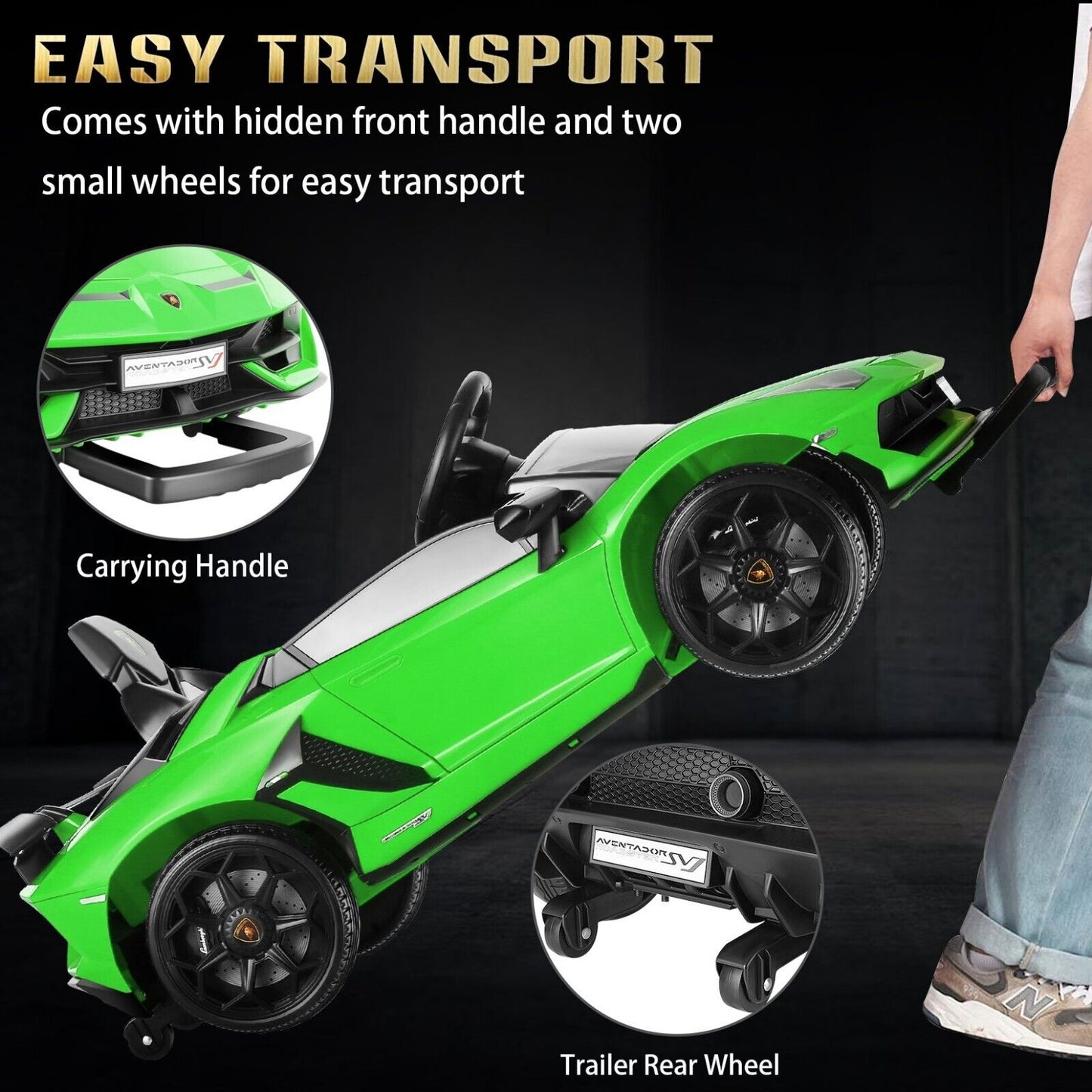 12V Licensed Lamborghini Aventador Electric Ride-On Sports Car for Kids