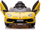 Licensed Lamborghini Electric Ride On Car with 3 Speeds, Headlights, and Hydraulic Doors - 12V