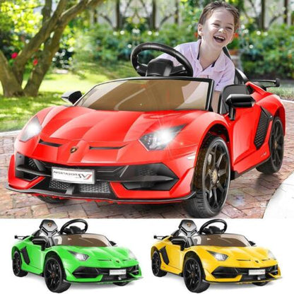Electric Lamborghini Ride-On Car for Kids with Remote Control, MP3 Player, and 3-Speed Options