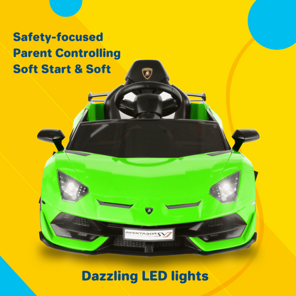 Electric Lamborghini Ride-On Car for Kids with Remote Control, MP3 Player, and 3-Speed Options