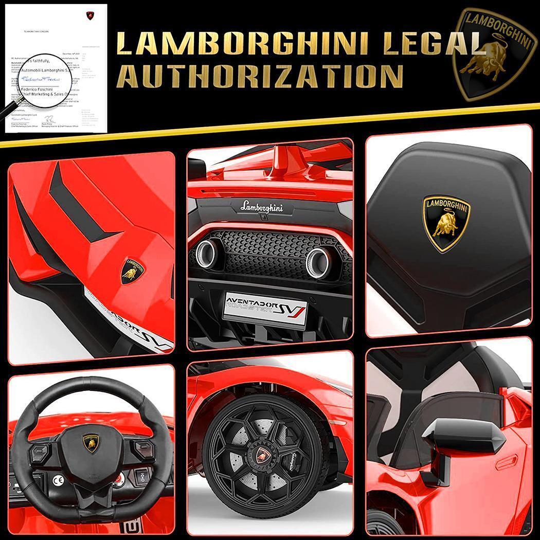 Licensed Lamborghini Aventador 12V Electric Ride-On Car with Remote Control for Kids - Perfect Gift!