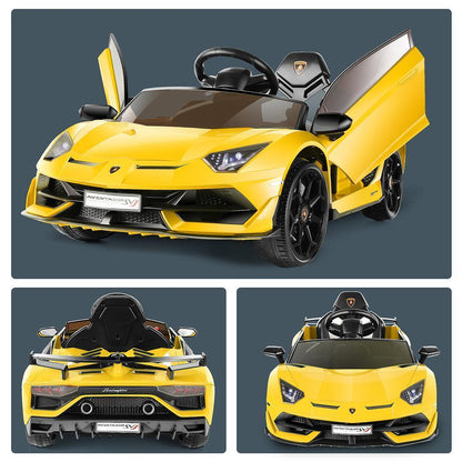 Electric Lamborghini Ride-On Car for Kids with Remote Control, LED Lights, and MP3 Player - 3 Speed Options