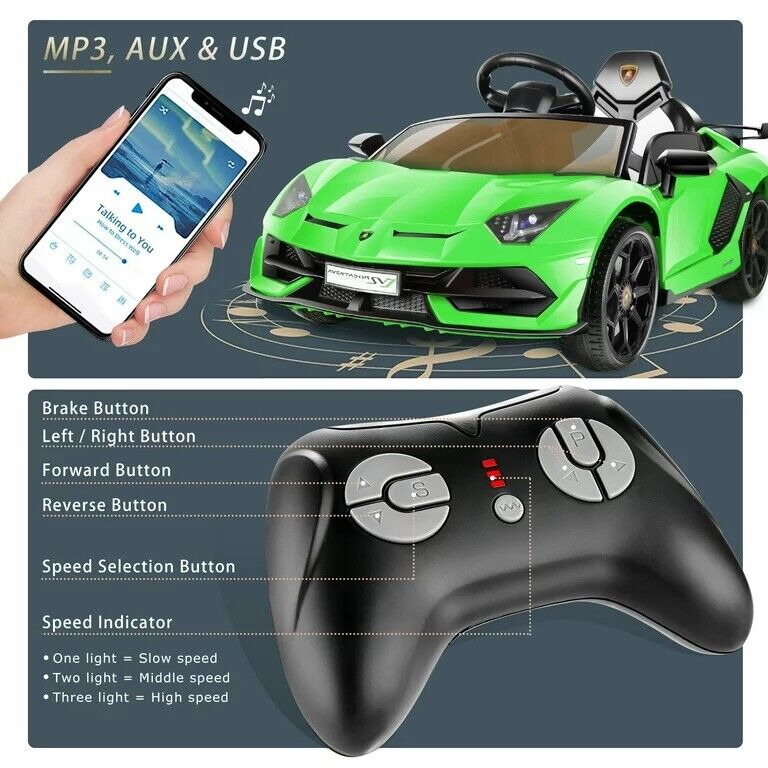 Electric Lamborghini Sian Ride On Car for Kids with Remote Control and MP3 Player - Perfect Gift for Kids!