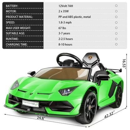 Electric Lamborghini Sian Ride On Car for Kids with Remote Control and MP3 Player - Perfect Gift for Kids!