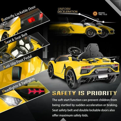 Electric Lamborghini Sian Ride On Car for Kids with Remote Control and MP3 Player - Perfect Gift for Kids!