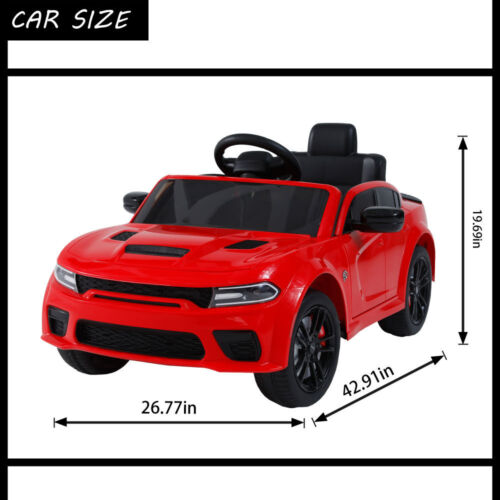 Electric Licensed Dodge Charger 12V Kids Ride-On Car with Parental Remote Control