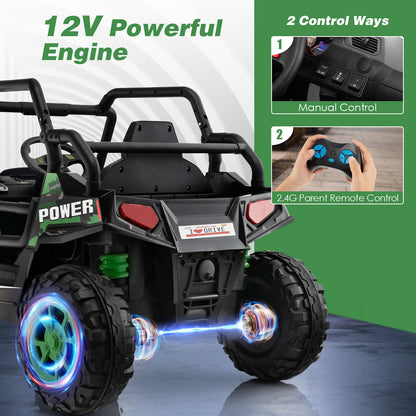 Electric Off-Road Truck for Kids with Realistic Horns and Engine Sounds - 12V
