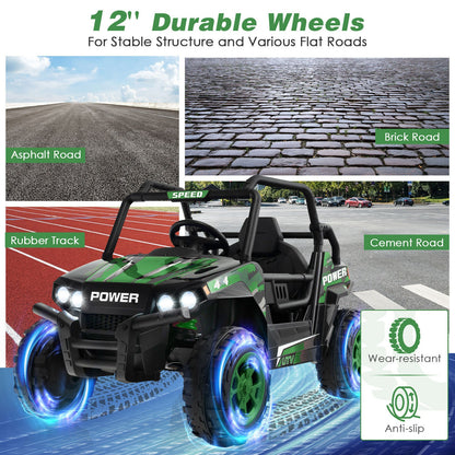 Electric Off-Road Truck for Kids with Realistic Horns and Engine Sounds - 12V