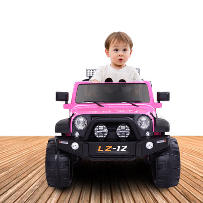 Electric Pink Jeep for Kids with Remote Control and Rechargeable Battery - 4 mph Speed