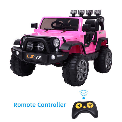 Electric Pink Jeep for Kids with Remote Control and Rechargeable Battery - 4 mph Speed