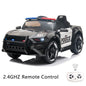 Electric Police Car Kids Ride On SUV Toy with Remote Control, Siren, and Flashing Lights - 12V