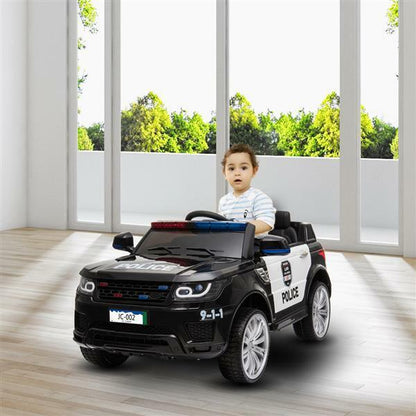 Electric Police SUV Ride-On Toy Car for Kids with 2 Speeds, Lights, Music, and Siren
