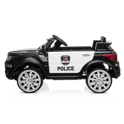 Electric Police Truck SUV for Kids with Siren, Music, LED Lights, and Remote Control - 12V