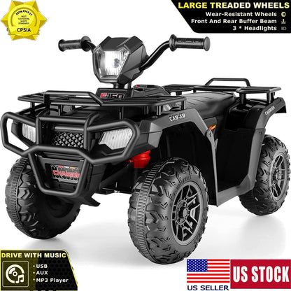Electric Powered Kids ATV Car for Ages 2-9: 4-Wheeler Toy Truck with AUX Connection