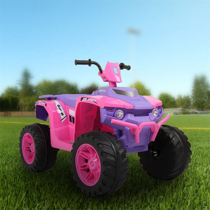 Electric Quad Car Toy for Kids with LED Headlights and Horn - 12V Ride-On ATV 4 Wheeler