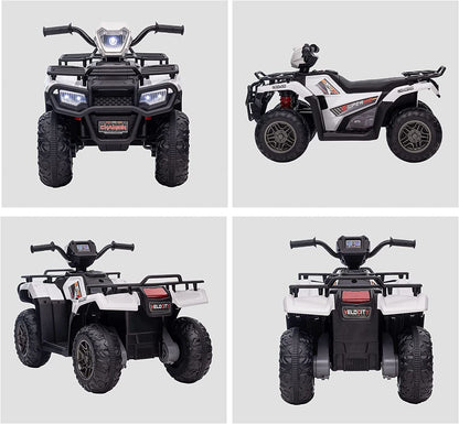 12V Battery Powered Kids Quad ATV Toy with LED Headlights