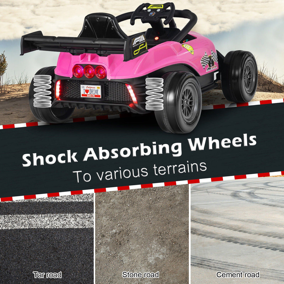 Electric Racing Truck for Kids with 2 Speeds, Remote Control, MP3 Player, and Lights - 12V