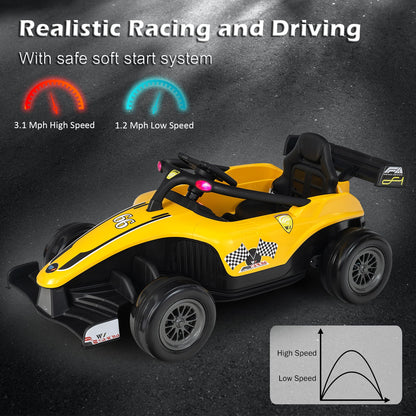 Electric Racing Truck for Kids with 2 Speeds, Remote Control, MP3 Player, and Lights - 12V